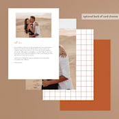 "Modern Ticket" - Menus in Rust by Alethea and Ruth - Back of Card Options
