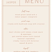"Modern Ticket" - Menus in Rust by Alethea and Ruth - Detail