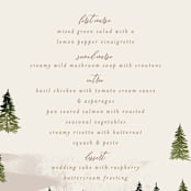 "Into the Forest" - Menus in Cream by Alethea and Ruth - Detail