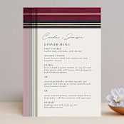 "Holiday Tartan" - Menus in Cranberry by Erin Deegan - Front