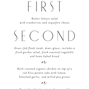 "Perfect Balance" - Menus in Onyx by Lauren Chism - Detail