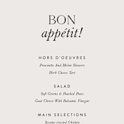 "Apropos" - Menus in Au Lait by Design Lotus - Detail