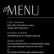"love love love" - Menus in Onyx by Robert and Stella - Detail