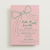 "Just the ribbon" - Menu Signs in trawberry by Vera Lim - Front