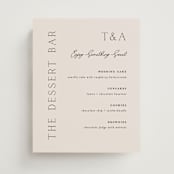 "In Love" - Menu Signs in Linen by Vanessa Doyle - Front