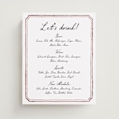 "Handwritten" - Menu Signs in Wine by Cass Loh - Front