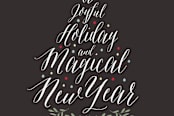 "A Joyful Holiday" - Cards in Dark Gray by Gray Star Design - Close-Up