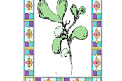 "Mistletoe in the Window" - Cards in Pale Green by Abby Reid - Close-Up