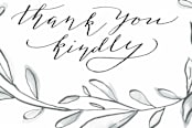 "Thank you kindly" - Cards in night black by Mary Annis Veazey - Close-Up