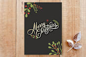 "Holly & Berries" - Cards in Deep Grey by Simi Gauba - Front