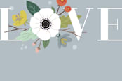 "Floral Type Love" - Cards in Dusty Blue by Amber Barkley - Close-Up