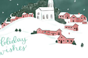 "Snowy Scene 1" - Cards in Dark Teal by Megan Kelso - Close-Up