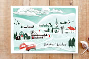 "Snowy Scene 2" - Cards in Light Blue by Megan Kelso - Front