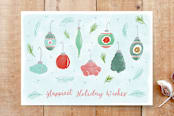 "Vintage Glass Ornaments" - Cards in Light Blue by Megan Kelso - Front