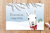 "Llama Holiday" - Cards in Cherry by Elky Ink - Front