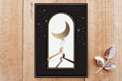 "Catching the Moon" - Cards in Charcoal Grey by Faiza Khan - Front