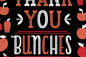 "Thank You Bunches" - Cards in Red Delicious by Kay Wolfersperger - Close-Up
