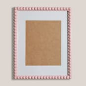 "Pink Beaded Frame with White Mat" - Frames in pink by Lily Field Studio