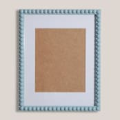 "Blue Beaded Frame with White Mat" - Frames in blue by Lily Field Studio