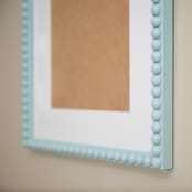 "Blue Beaded Frame with White Mat" - Frames in blue by Lily Field Studio