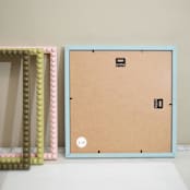 "Blue Beaded Frame with White Mat" - Frames in blue by Lily Field Studio