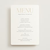"Initialed" - Foil-Pressed Menus in Chantilly by Jessica Williams - Front