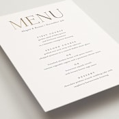 "Initialed" - Foil-Pressed Menus in Chantilly by Jessica Williams - Detail