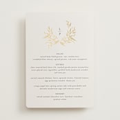 "Natural Monogram" - Foil-Pressed Menus in Porcelain by Jennifer Postorino - Front