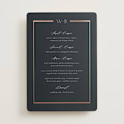 "Luster" - Foil-Pressed Menus in Ocean by Stacey Meacham - Front