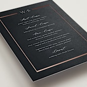 "Luster" - Foil-Pressed Menus in Ocean by Stacey Meacham - Detail