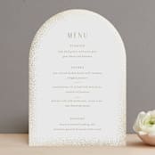 "glitter arch" - Foil-Pressed Menus in Champagne by Design Lotus - Front