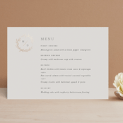 "Tradition" - Foil-Pressed Menus in Almond by Leah Bisch - Front