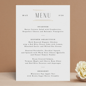 "Modern Deco" - Foil-Pressed Menus in Sugar by Hooray Creative - Front