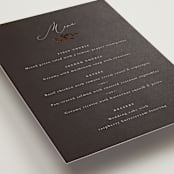 "Bliss" - Foil-Pressed Menus in Cocoa by Leah Bisch - Detail