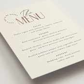 "together" - Foil-Pressed Menus in Cream Puff by Pixel and Hank - Detail