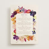 "Bouquet" - Foil-Pressed Menus in Cream by Lori Wemple - Front