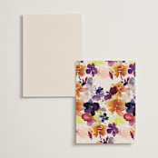 "Bouquet" - Foil-Pressed Menus in Cream by Lori Wemple - Back of Card Options