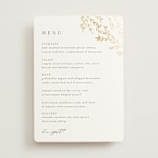 "Swoon" - Foil-Pressed Menus in Cotton by Carolyn Nicks - Front
