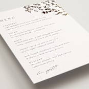 "Swoon" - Foil-Pressed Menus in Cotton by Carolyn Nicks - Detail