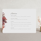 "Autumn Hymnal" - Foil-Pressed Menus in Blush by Leah Bisch - Front