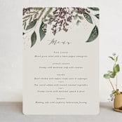 "Evergreen" - Foil-Pressed Menus in Shamrock by Leah Bisch - Front