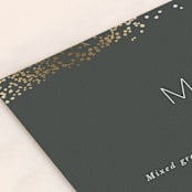 "Gather" - Foil-Pressed Menus in Ebony by Leah Bisch - Detail
