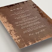 "Woodland Hills" - Foil-Pressed Menus in Copper by Eric Clegg - Detail