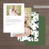 "Soft Greenery" - Foil-Pressed Menus in Twilight by Susan Moyal - Back of Card Options