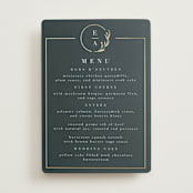"For Eternity" - Foil-Pressed Menus in Midnight by Ana de Sousa - Front