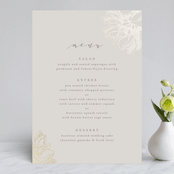 "Sophisticated" - Foil-Pressed Menus in Ivory by Kelly Schmidt - Front