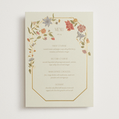 "Radiant Botany" - Foil-Pressed Menus in Mint by Simona Camp - Front