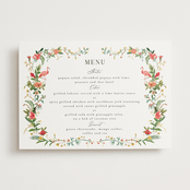 "Tropica" - Foil-Pressed Menus in Papaya by Susan Moyal - Front