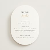 "Petite Sprig" - Foil-Pressed Menus in Black Dahlia by Olivia Raufman - Front