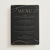 "Black Tie Affair" - Foil-Pressed Menus in Onyx by Hooray Creative - Front